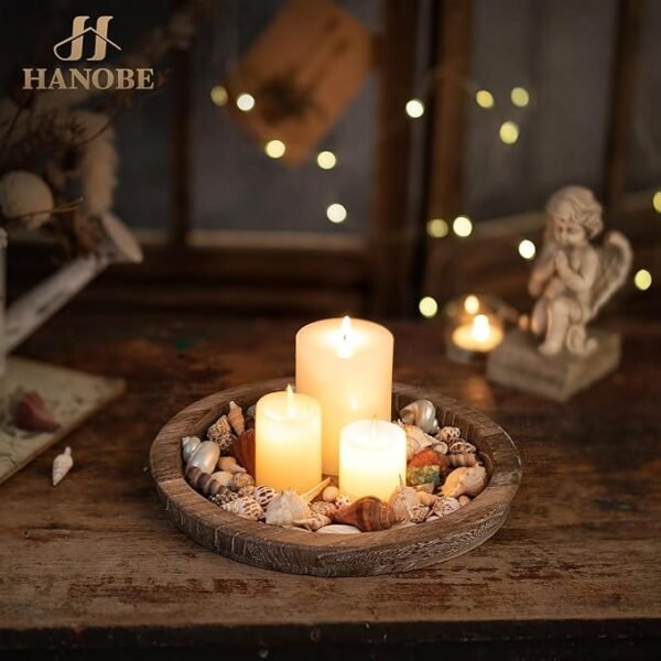 Hanobe Wooden Candle Holder Tray - Image 2